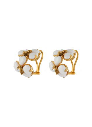 Main View - Click To Enlarge - GOOSSENS - Agate Gold-Toned Clover Earrings
