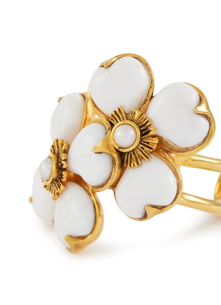 Detail View - Click To Enlarge - GOOSSENS - Agate Gold-Toned Clover Ring