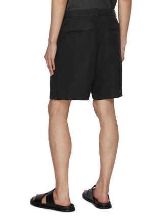 Back View - Click To Enlarge - RAG & BONE - Elliot Pleated Linen Shorts