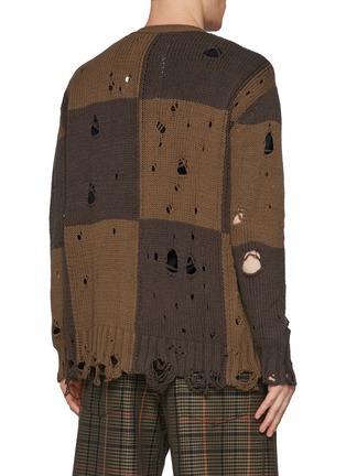 Back View - Click To Enlarge - SONG FOR THE MUTE - Large Chequered Cardigan