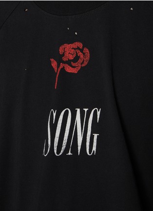  - SONG FOR THE MUTE - Distressed Logo Print Cotton T-Shirt