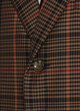  - SONG FOR THE MUTE - Notch Lapel Single Breasted Checkered Wool Blend Blazer