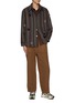 Figure View - Click To Enlarge - SONG FOR THE MUTE - Allover Daisy Appliqué Striped Shirt Jacket