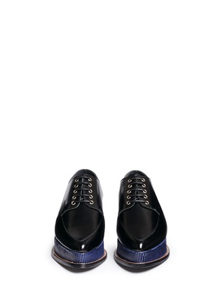 Figure View - Click To Enlarge - OPENING CEREMONY - 'Eleanora' wedge platform leather Oxfords