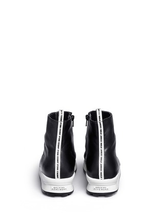 Back View - Click To Enlarge - OPENING CEREMONY - Logo leather ankle sneaker boots