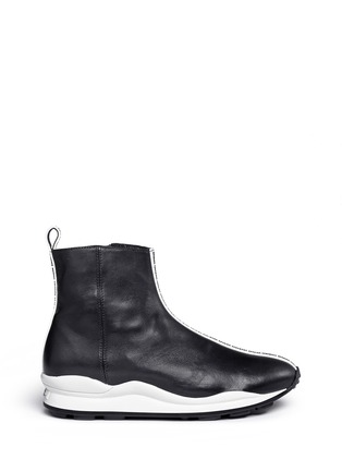 Main View - Click To Enlarge - OPENING CEREMONY - Logo leather ankle sneaker boots