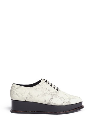 Main View - Click To Enlarge - OPENING CEREMONY - 'Eleanora' wedge platform marble print leather Oxfords