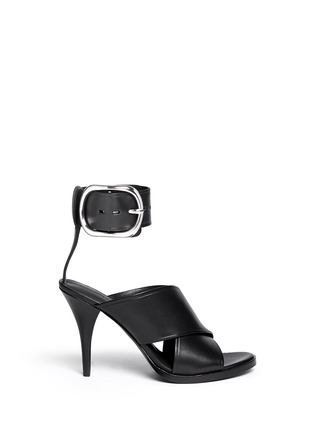 Main View - Click To Enlarge - ALEXANDER WANG - 'Evelin' buckle cuff leather sandals