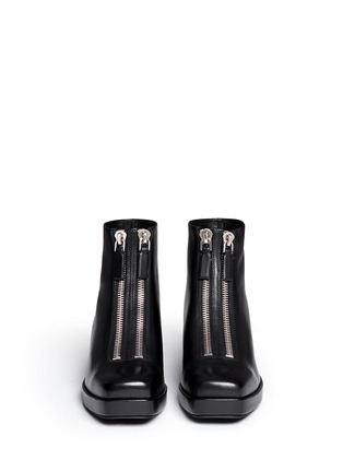 Figure View - Click To Enlarge - ALEXANDER WANG - 'Federica Low' double zip leather boots