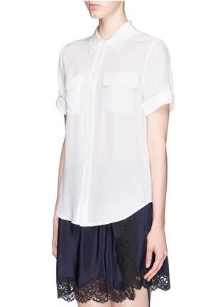 Front View - Click To Enlarge - EQUIPMENT - 'Slim Signature' roll cuff silk shirt