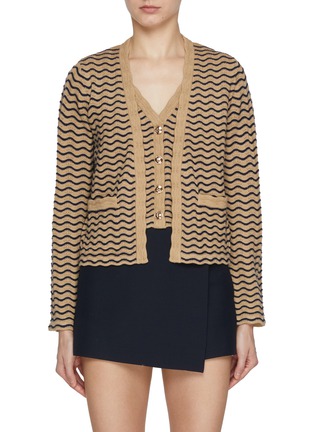 Main View - Click To Enlarge - CRUSH COLLECTION - Wavy Wool Knit Cardigan