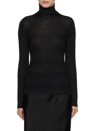 Main View - Click To Enlarge - CRUSH COLLECTION - Sequin Turtleneck Top