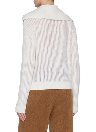 Back View - Click To Enlarge - CRUSH COLLECTION - Pointelle Cashmere Sweater