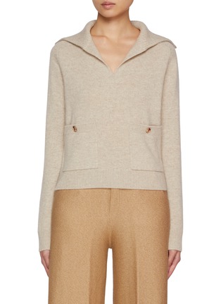 Main View - Click To Enlarge - CRUSH COLLECTION - Lapel Cashmere Sweater