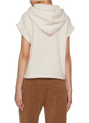 Back View - Click To Enlarge - CRUSH COLLECTION - Teddy Bouclé Sleeveless Hoodie