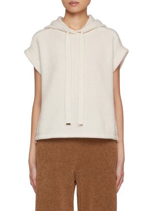 Main View - Click To Enlarge - CRUSH COLLECTION - Teddy Bouclé Sleeveless Hoodie