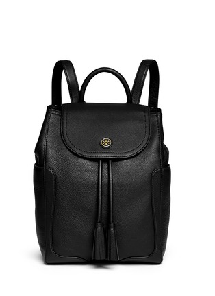 Main View - Click To Enlarge - TORY BURCH - 'Frances' pebbled leather flap backpack