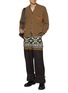 Figure View - Click To Enlarge - TOGA VIRILIS - Cable Knit Wool Cotton Cardigan