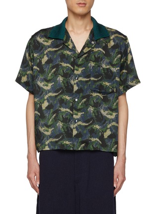 Main View - Click To Enlarge - TOGA VIRILIS - Contrast Camp Collar Pocket Shirt