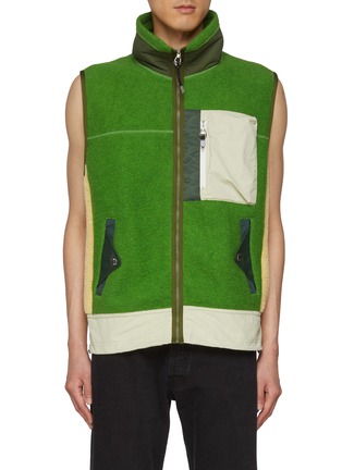 Main View - Click To Enlarge - TOGA VIRILIS - Contrast Zip Up Wool Blend Vest