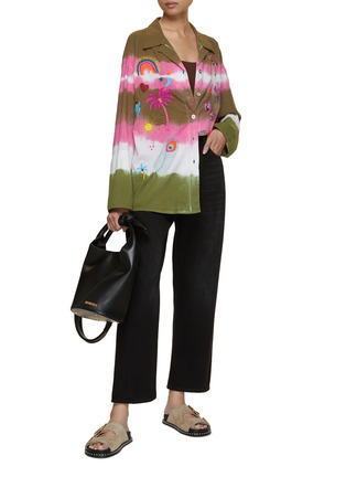 Figure View - Click To Enlarge - SUSANNA BLU - Gardenia Embroidered Tie Dye Cotton Blouse
