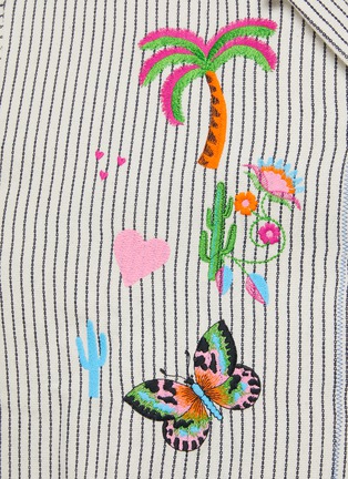  - SUSANNA BLU - Peonia Embroidered Striped Shirt Jacket
