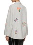 Back View - Click To Enlarge - SUSANNA BLU - Peonia Embroidered Striped Shirt Jacket