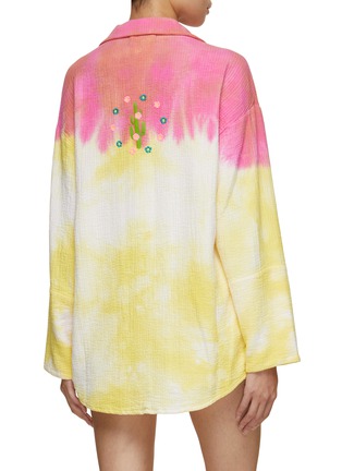 Back View - Click To Enlarge - SUSANNA BLU - Gardenia Tie Dye Embroidered Cotton Blouse