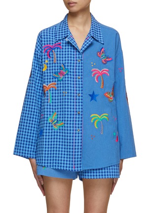 Main View - Click To Enlarge - SUSANNA BLU - Gardenia Embroidered Patchwork Blouse