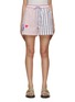 Main View - Click To Enlarge - SUSANNA BLU - Newport Embroidered Striped Patchwork Drawstring Shorts
