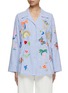 Main View - Click To Enlarge - SUSANNA BLU - Gardenia Embroidered Striped Blouse