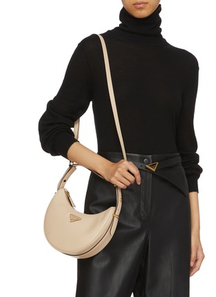 Front View - Click To Enlarge - PRADA - Arqué Leather Shoulder Bag