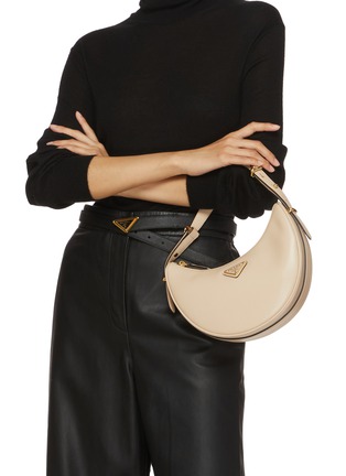 Figure View - Click To Enlarge - PRADA - Arqué Leather Shoulder Bag