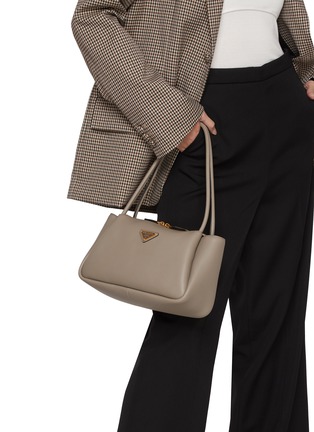 Figure View - Click To Enlarge - PRADA - Medium Soft Grain Leather Shoulder Bag