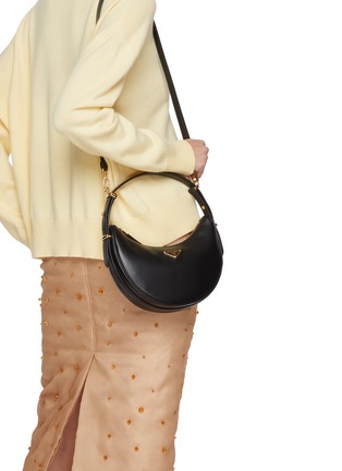 Front View - Click To Enlarge - PRADA - Prada Arqué Leather Shoulder Bag