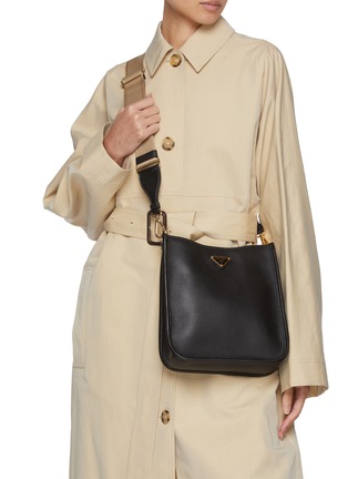 Front View - Click To Enlarge - PRADA - Soft Grain Leather Crossbody Bag