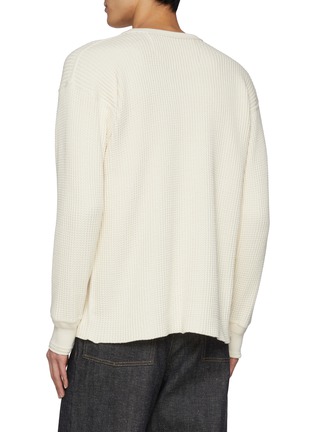 Back View - Click To Enlarge - TAIGA TAKAHASHI - Lot. 612 Crewneck Waffle Knit Cotton Sweater