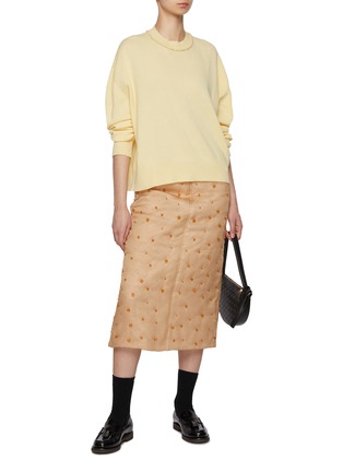 Figure View - Click To Enlarge - FABIANA FILIPPI - Padded Allover Embroidery Silk Pencil Skirt