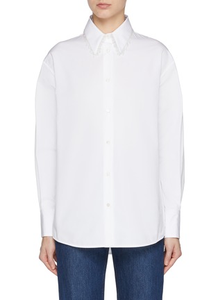 Main View - Click To Enlarge - FABIANA FILIPPI - Embellished Collar Cotton Shirt