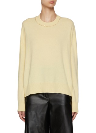 Main View - Click To Enlarge - FABIANA FILIPPI - Sequined Neckline Wool Silk Cashmere Sweater