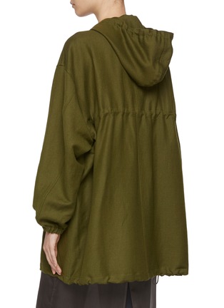 Back View - Click To Enlarge - FABIANA FILIPPI - Hooded Zip Up Linen Wool Windbreaker Jacket