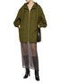 Figure View - Click To Enlarge - FABIANA FILIPPI - Hooded Zip Up Linen Wool Windbreaker Jacket