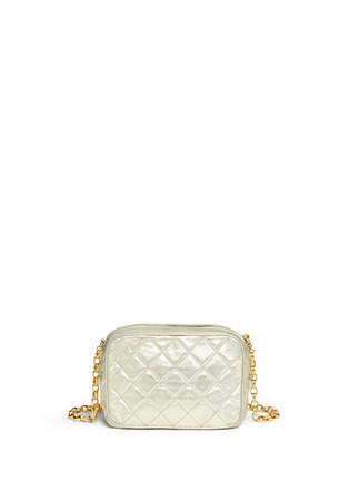 Back View - Click To Enlarge - VINTAGE CHANEL - Small quilted metallic leather camera bag