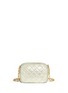 Back View - Click To Enlarge - VINTAGE CHANEL - Small quilted metallic leather camera bag