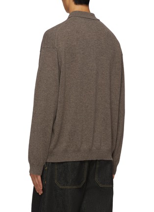 Back View - Click To Enlarge - STUDIO NICHOLSON - Wool Long Sleeve Wool Polo Shirt