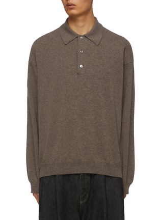 Main View - Click To Enlarge - STUDIO NICHOLSON - Wool Long Sleeve Wool Polo Shirt