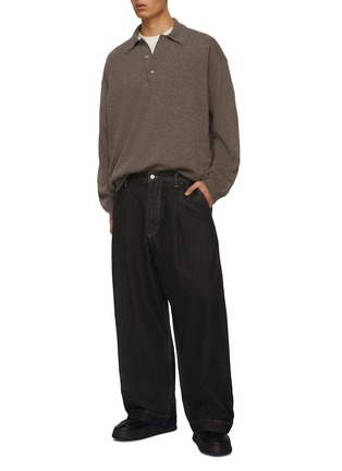 Figure View - Click To Enlarge - STUDIO NICHOLSON - Wool Long Sleeve Wool Polo Shirt