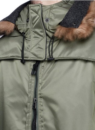 Detail View - Click To Enlarge - 3.1 PHILLIP LIM - Detachable shearling hood oversized parka