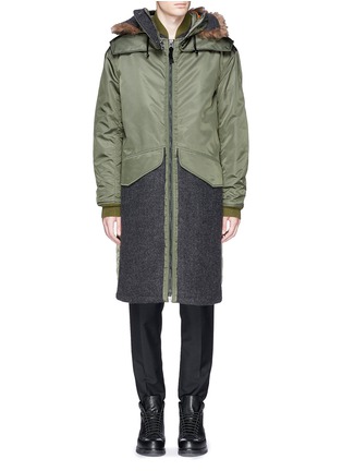 Main View - Click To Enlarge - 3.1 PHILLIP LIM - Detachable shearling hood oversized parka