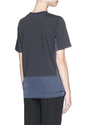 Back View - Click To Enlarge - 3.1 PHILLIP LIM - Silk charmeuse trim cotton voile T-shirt
